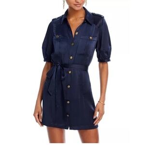 Ramy Brook Midnight Blue Dress with Silver Button Detail